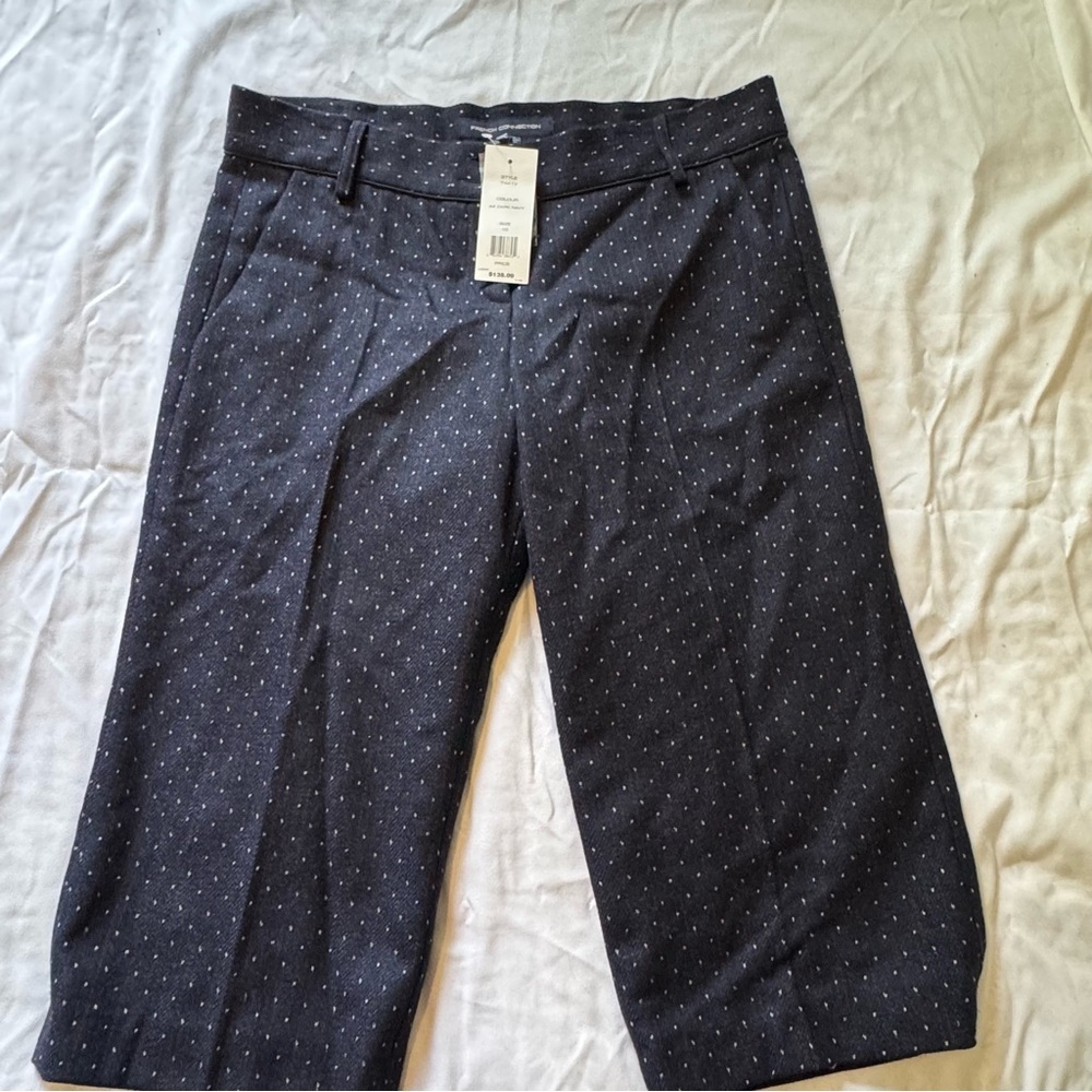 French Connection Dark Navy Patterned Wool Shorts… - image 3